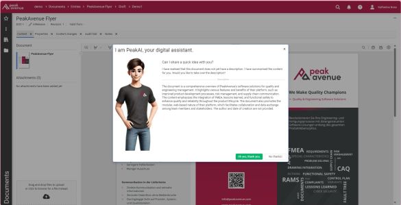 Softwarescreen Documents mit geöffnetem Dialogfenster