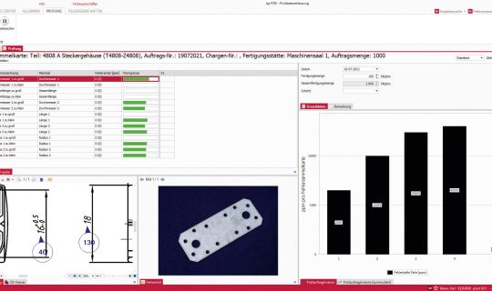 Softwarescreen PeakAvenue Prüfdatenerfassung für Fehlersammelkarte