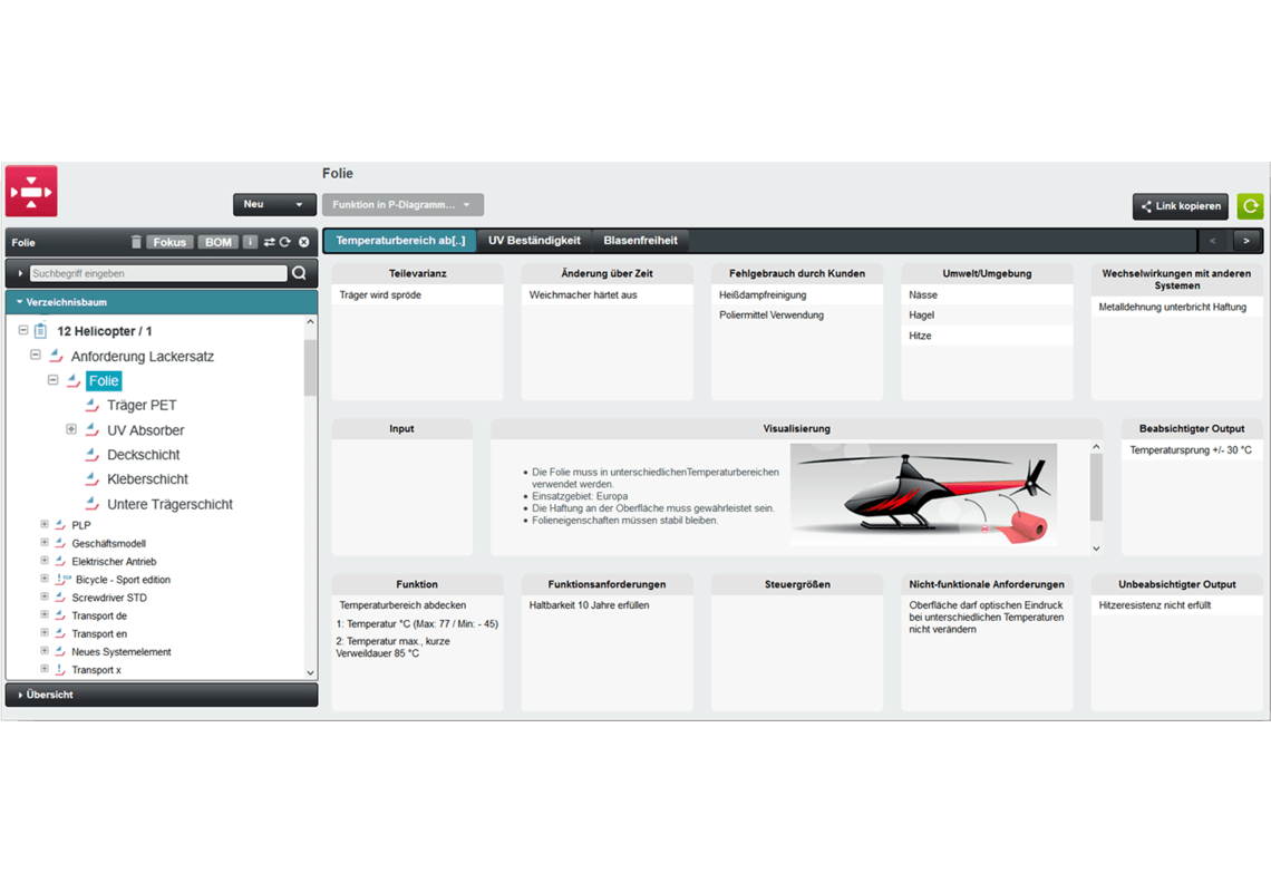 Softwarescreen zum Thema Zusammenhänge schnell erfassen