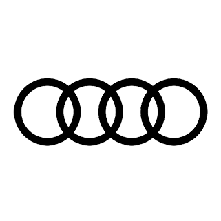 Audi-Logo mit vier ineinandergreifenden Ringen.