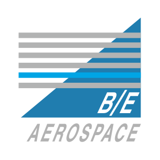 Firmenlogo von B/E Aerospace mit Schriftzug und Symbol.