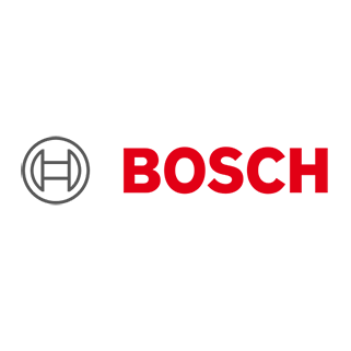 Bosch-Logo mit Zahnrad-Symbol und rotem Schriftzug.