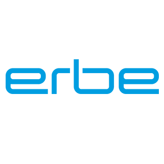 Erbe-Logo in blauer Schrift mit modernem Design.