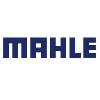 MAHLE-Logo in blockartigen blauen Großbuchstaben.