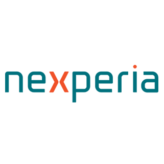 Nexperia-Logo mit mehrfarbigem Schriftzug.