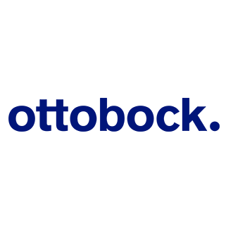 Ottobock-Logo mit durchgängig kleingeschriebenem, blauen Schriftzug in abgerundeter Schrift.